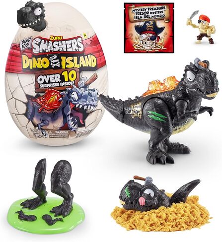Smashers Dino Island Mini Egg T-Rex by ZURU Prehistoric Discovery Toy with 10 Surprises, Dinosaur Toys, Slime, Sand and More Age 5+ in Saudi Arabia
