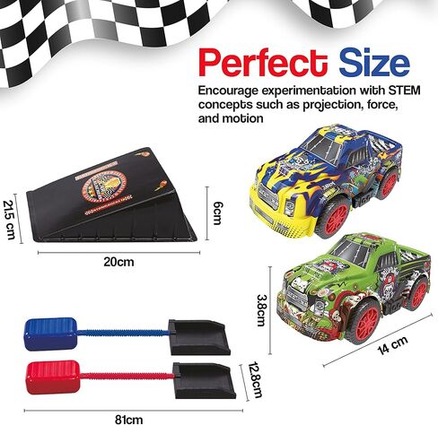 سيارة سباق مبارزة مضيئة للاطفال - سيارتان وحشان، وسادتان اطلاق - مع مصابيح LED وامضة جميلة. لعبة وهدية مثالية للاولاد والبنات من سن 5 سنوات فما فوق - متعة داخلية وخارجية، لعب نشط in Kuwait