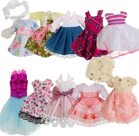 6.3" Mini Girl Dolls, includ Handmade Baby Doll Clothes, 2 Sets 6.3" Mini Girl Dolls, 2 Pairs of Shoes in Kuwait