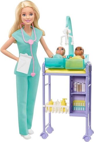 Bundle of Barbie Fast Cast Clinic Playset + Barbie Baby Doctor Playset in Saudi Arabia