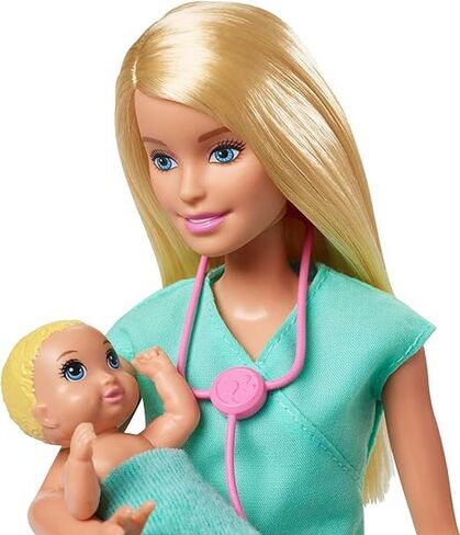 Bundle of Barbie Fast Cast Clinic Playset + Barbie Baby Doctor Playset in Saudi Arabia