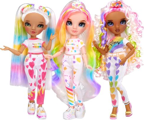 Rainbow High Color & Create Fashion DIY Doll with Washable Rainbow Markers, Blue Eyes, Straight Hair, Bonus Top & Shoes. Color, Create, Play, Rinse and Repeat. Creative 4-12+ in Saudi Arabia
