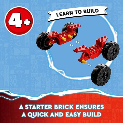 LEGO NINJAGO Kai and Ras’ Car and Bike Battle 71789 Beginner Building Toy Set, Features a Ninja Car Toy and Bike Plus 2 Minifigures, Birthday Gift for Toddlers and Kids Who are Little Ninja Fans in Saudi Arabia