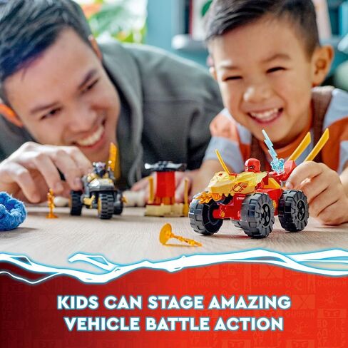LEGO NINJAGO Kai and Ras’ Car and Bike Battle 71789 Beginner Building Toy Set, Features a Ninja Car Toy and Bike Plus 2 Minifigures, Birthday Gift for Toddlers and Kids Who are Little Ninja Fans in Saudi Arabia