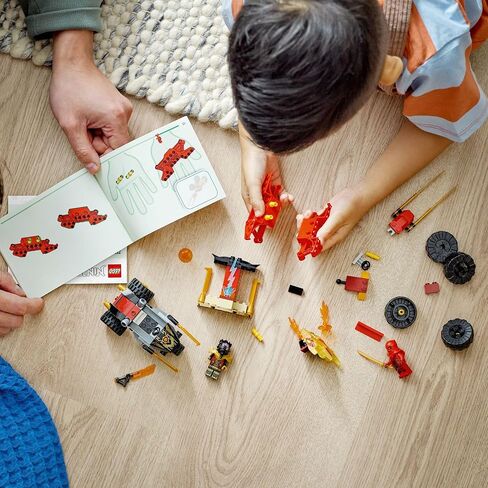 LEGO NINJAGO Kai and Ras’ Car and Bike Battle 71789 Beginner Building Toy Set, Features a Ninja Car Toy and Bike Plus 2 Minifigures, Birthday Gift for Toddlers and Kids Who are Little Ninja Fans in Saudi Arabia