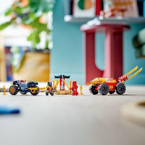 LEGO NINJAGO Kai and Ras’ Car and Bike Battle 71789 Beginner Building Toy Set, Features a Ninja Car Toy and Bike Plus 2 Minifigures, Birthday Gift for Toddlers and Kids Who are Little Ninja Fans in Saudi Arabia