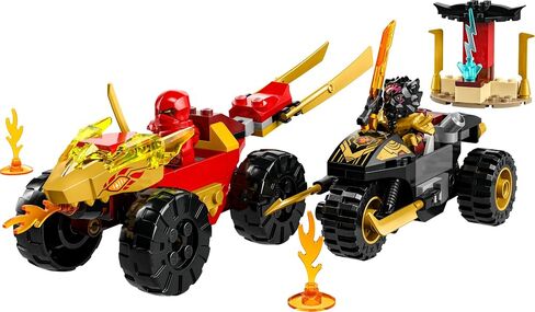 LEGO NINJAGO Kai and Ras’ Car and Bike Battle 71789 Beginner Building Toy Set, Features a Ninja Car Toy and Bike Plus 2 Minifigures, Birthday Gift for Toddlers and Kids Who are Little Ninja Fans in Saudi Arabia