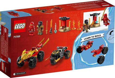 LEGO NINJAGO Kai and Ras’ Car and Bike Battle 71789 Beginner Building Toy Set, Features a Ninja Car Toy and Bike Plus 2 Minifigures, Birthday Gift for Toddlers and Kids Who are Little Ninja Fans in Saudi Arabia