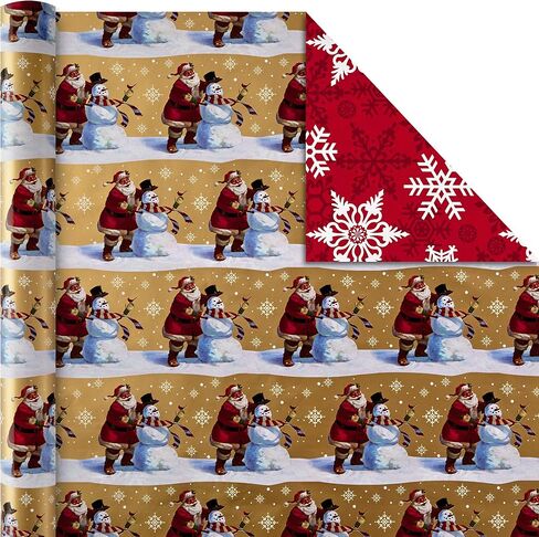 Hallmark Reversible Christmas Wrapping Paper Bundle, Traditional (Pack of 4, 150 sq. ft. ttl.), Red and Green, 4 Pack, Red and Green, 4 Pack in Saudi Arabia