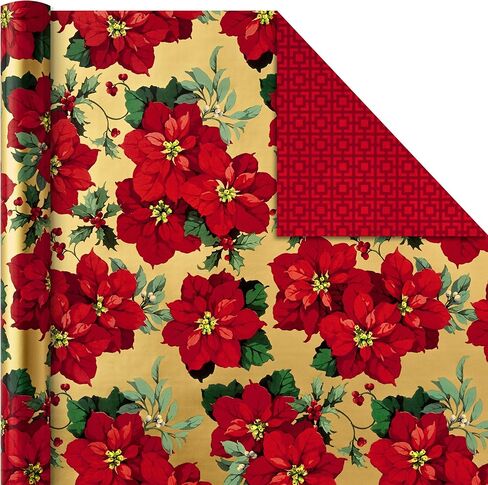 Hallmark Reversible Christmas Wrapping Paper Bundle, Traditional (Pack of 4, 150 sq. ft. ttl.), Red and Green, 4 Pack, Red and Green, 4 Pack in Saudi Arabia