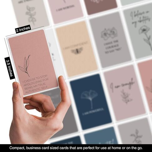 ديسي بطاقات التأكيد للنساء مع أسئلة مثيرة للتفكير. 60 بطاقة تأكيد فريدة من نوعها بألوان الأرض مع أكثر من 100 سؤال تمكيني. بطاقات تأمل، هدايا روحية للنساء. in Kuwait