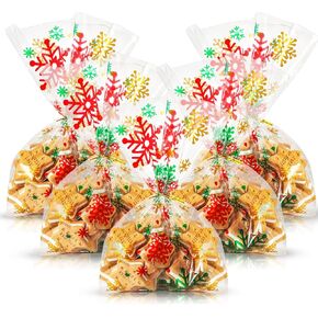 HESTYA 50 Counts 5 x 11 Inches Dog Paw Treat Bags Flat Clear Cellophane Twist Ties Included, Ideal for Homemade Treats, Candy, Goodie Party Bags for Pet Birthday Party Favor Supplies