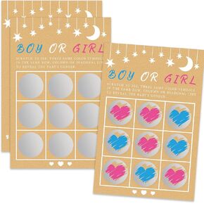 Senfaro Its a Girl Tic Tac Toe Board Gender Reveal Scratch Off Scratcher Lottery Tickets Cards Double Sided Gender Announcement Cards Family Friends Baby Shower Game 25 Pack in Kuwait