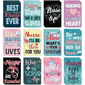 24 Pack Nurse Notebooks,Mini Nurse Pocket Notepads Nurse Appreciate Gifts Journal for Nursing Medical Students Graduation Office Work Retirement Classroom Present Supplies, 12 Styles (Fresh)
