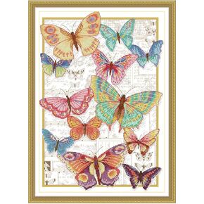 ITSTITCH Printed Cross Stitch Kits 11CT 27X27 inch DIY Embroidery Starter Kits Easy Patterns Embroidery for Girls Crafts DMC Stamped Cross-Stitch Supplies Needlework Honliday Wreath in Kuwait