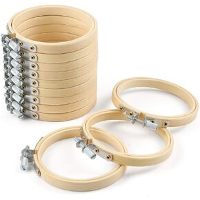 Caydo 12 Pieces 6 Inch Embroidery Hoops Set Bulk Circle Cross Stitch Hoop Round Ring