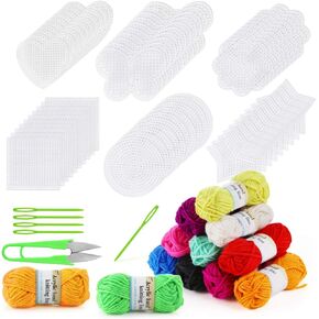 Pllieay 60 Pieces Mesh Plastic Canvas Kit Including Clear Plastic Canvas in Saudi Arabia