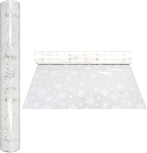 AnapoliZ Christmas Cellophane Wrap Roll | 100’ Ft. Long X 16" in. Wide | 2.3 Mil Thick, Crystal Clear with Christmas Designs| Gifts, Baskets, Treats, Cello Wrapping Paper | Santa, Snowman Cello Roll in Kuwait