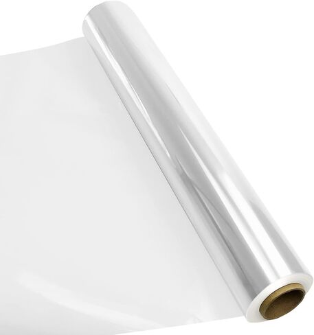 Yotelab لفة لف السيلوفان، لفة السيلوفان، 31.5 بوصة × 100 قدم ورق تغليف بلاستيكي شفاف لتغليف سلال الهدايا in Kuwait