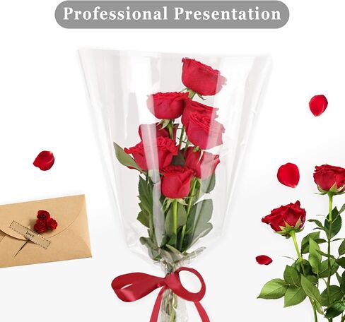 Yotelab لفة لف السيلوفان، لفة السيلوفان، 31.5 بوصة × 100 قدم ورق تغليف بلاستيكي شفاف لتغليف سلال الهدايا in Kuwait