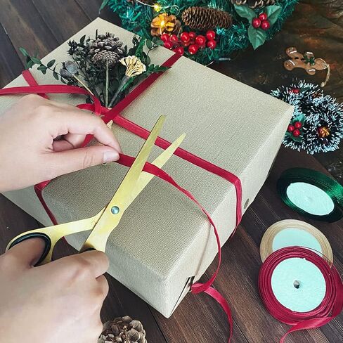 جاك كلوي شريط عيد الميلاد 150 ياردة لتغليف الهدايا، 3/8 "عرض عطلة الشريط الساتان للحرف اليدوية، نسيج عيد الميلاد التفاف الشريط لتزيين الحلي إكليل هدية مشروع DIY in Kuwait