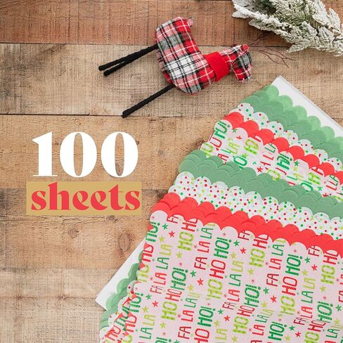 Christmas Tissue Paper for Gift Bags- 100 Sheets of Tissue Paper for Christmas Gift Wrap (20" x 20")- Holiday Tissue Paper Bulk 100 Sheets in Kuwait