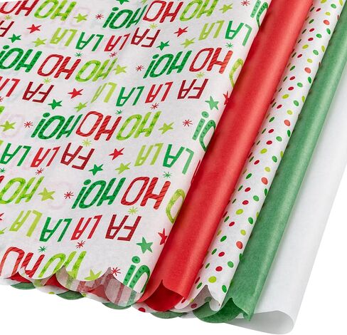 Christmas Tissue Paper for Gift Bags- 100 Sheets of Tissue Paper for Christmas Gift Wrap (20" x 20")- Holiday Tissue Paper Bulk 100 Sheets in Kuwait