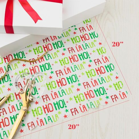 Christmas Tissue Paper for Gift Bags- 100 Sheets of Tissue Paper for Christmas Gift Wrap (20" x 20")- Holiday Tissue Paper Bulk 100 Sheets in Kuwait