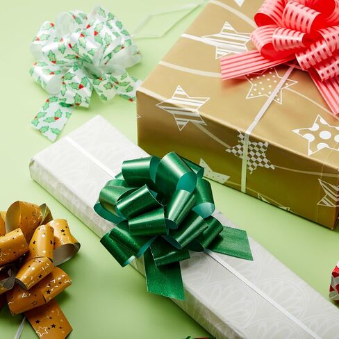 24 قطعة من أقواس سحب شريط تغليف هدايا عيد الميلاد من JOYIN (عرض 5 بوصات)؛ ملحق تغليف هدايا سهل وسريع لهدايا عيد الميلاد، والأقواس، والسلال، وتزيين زجاجات النبيذ، وتغليف الهدايا والديكور. in Kuwait