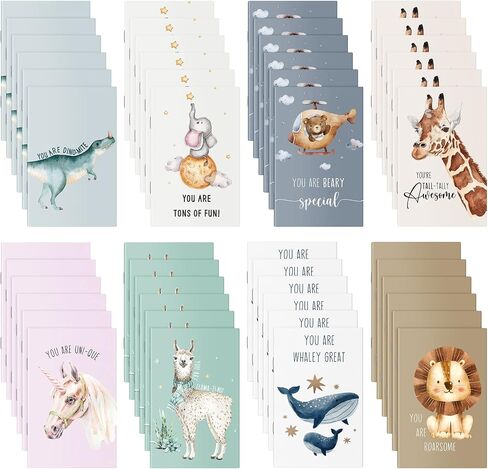 Colarr 24 Pcs Back to School Gifts for Students Inspirational Small Notebooks Bulk Mini Notepads for Kids Cute Animals Pun Small Journals Camp Stationery for Girls Boys Kindergarten Favors Office in Saudi Arabia
