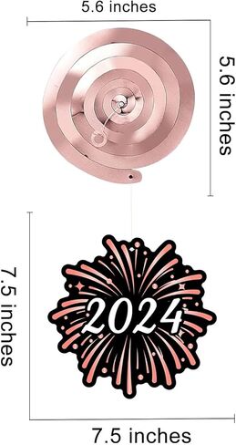 Rose Gold New Year Swirls (36Pcs Fully Assembled) 36pcs Happy New Year Hanging Swirls Set, Pink 2024 Party Decoration Countdown Streamers for New Year Eve, Perfect New Year Party Supplies in Kuwait