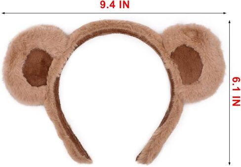 HODRME Plush Animal Ears and Horns Headband-Halloween Christmas Festival Theme Party Animal Cosplay Costume Headbands in Kuwait
