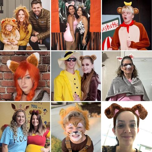 HODRME Plush Animal Ears and Horns Headband-Halloween Christmas Festival Theme Party Animal Cosplay Costume Headbands in Kuwait