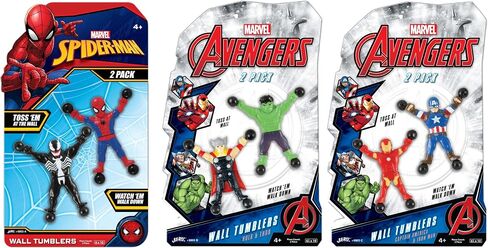 ألعاب JA-RU Spiderman & Venom Window Crawler Wall Climbers Rolling Sticky (عبوة واحدة مع شخصيتين) لعبة فيدجيت للأبطال الخارقين من Marvel Avengers. ألعاب واكي بينياتا A-6803-1 in Kuwait