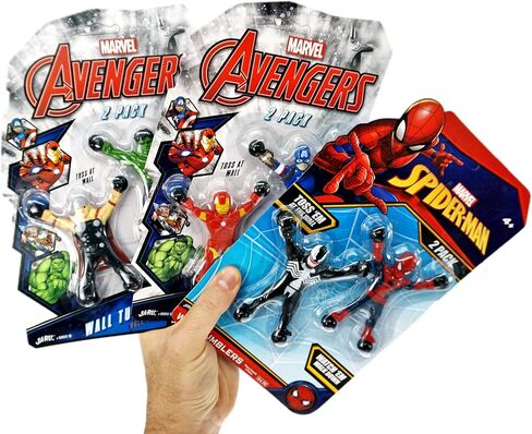 ألعاب JA-RU Spiderman & Venom Window Crawler Wall Climbers Rolling Sticky (عبوة واحدة مع شخصيتين) لعبة فيدجيت للأبطال الخارقين من Marvel Avengers. ألعاب واكي بينياتا A-6803-1 in Kuwait