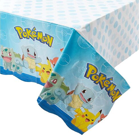 Amscan Pokemon Design Plastic Table Cover - 52' x 96' | Multicolor | 1 Pc in Saudi Arabia