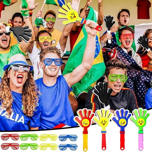 40 قطعة 9.5 بوصة المصفق اليدوي صانعي الضوضاء صانعي الضوضاء الحفلات أشياء التشجيع 6.1 بوصة مصراع ظلال النيون إكسسوارات الحفلات النظارات الشمسية نظارات للأحداث الرياضية ألعاب كرة القدم المدرسة in Kuwait