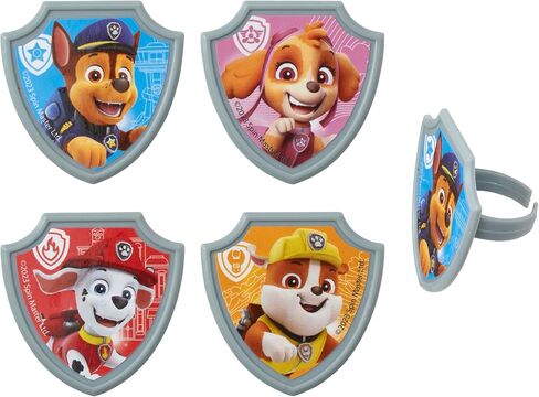 DecoPac Paw Patrol Reporting For Duty Rings, Cupcake Decorations Featuring Chase, Marshall, Skye, And Rubble - 24 Pack in Kuwait