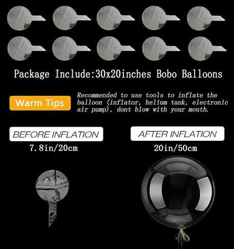 20 Inch Bobo Balloons, 10 Pcs Clear Bobo Balloon, Large Bubble Balloons in Saudi Arabia