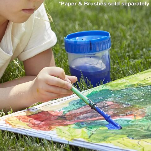 Melissa & Doug Spill-Proof Paint Cups - 4-Pack, Airtight Seal, Snap Lids - Kid-Safe Reusable No-Spill Paint Cups Storage Containers in Kuwait
