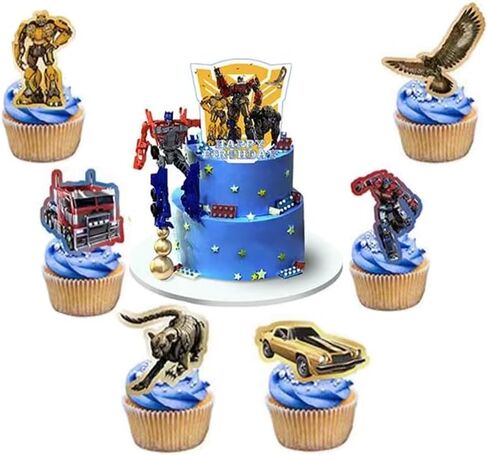 25 قطعة من زينة الكيك الروبوتية لتزيين الكب كيك للاولاد والبنات in Kuwait