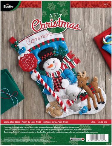 Bucilla Felt Applique Stocking Kit (18-Inch), Santa Stop Here in Saudi Arabia