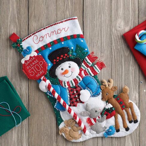 Bucilla Felt Applique Stocking Kit (18-Inch), Santa Stop Here in Saudi Arabia