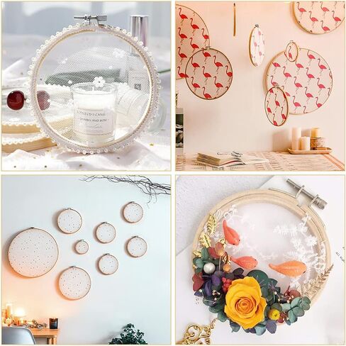 BigOtters 10PCS Embroidery Hoops, 6 Inch Adjustable Bamboo Circle Cross Stitch Hoop Ring Bulk Wholesale for Home Ornaments Art Craft Handy Sewing DIY Favor in Saudi Arabia