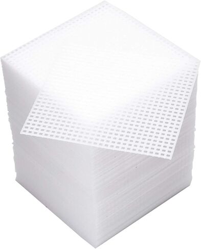 Tosnail 100 Pieces 4" x 4" Clear Plastic Canvas Mesh Sheets for Embroidery Crafting in Saudi Arabia
