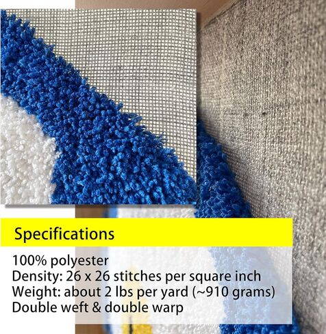 Primary Tufting Cloth with Marked Lines, Large Size Needlework Fabric, Monk's Cloth for Tufting Gun, Rug-Punch, Punch Needle, 45''x45'' in Saudi Arabia