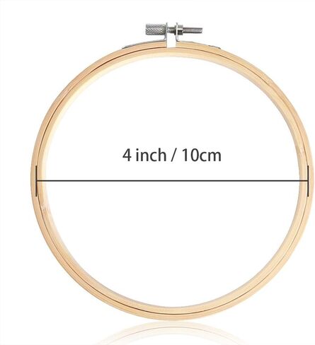 Pllieay 10 Pieces 4 Inch Round Embroidery Hoops Bamboo Circle Cross Stitch Hoop Rings for Art Craft Sewing in Kuwait