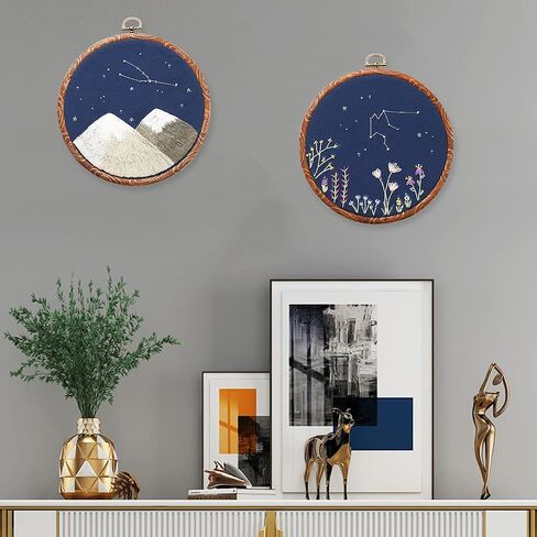 8 Pcs/Set Mini Embroidery Hoops 3 Inch Round Imitated Wood Plastic Display Frame Reusable Circle Cross Stitch Hoop Ring for Art Craft Sewing and Hanging Ornaments Home Decor in Kuwait