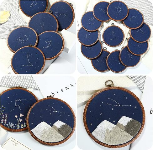 8 Pcs/Set Mini Embroidery Hoops 3 Inch Round Imitated Wood Plastic Display Frame Reusable Circle Cross Stitch Hoop Ring for Art Craft Sewing and Hanging Ornaments Home Decor in Kuwait