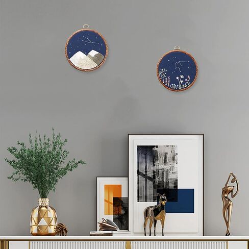 8 Pcs/Set Mini Embroidery Hoops 3 Inch Round Imitated Wood Plastic Display Frame Reusable Circle Cross Stitch Hoop Ring for Art Craft Sewing and Hanging Ornaments Home Decor in Kuwait